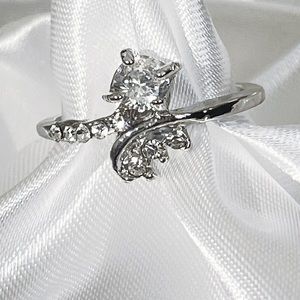 Elegant Sterling Silver CZ Ring